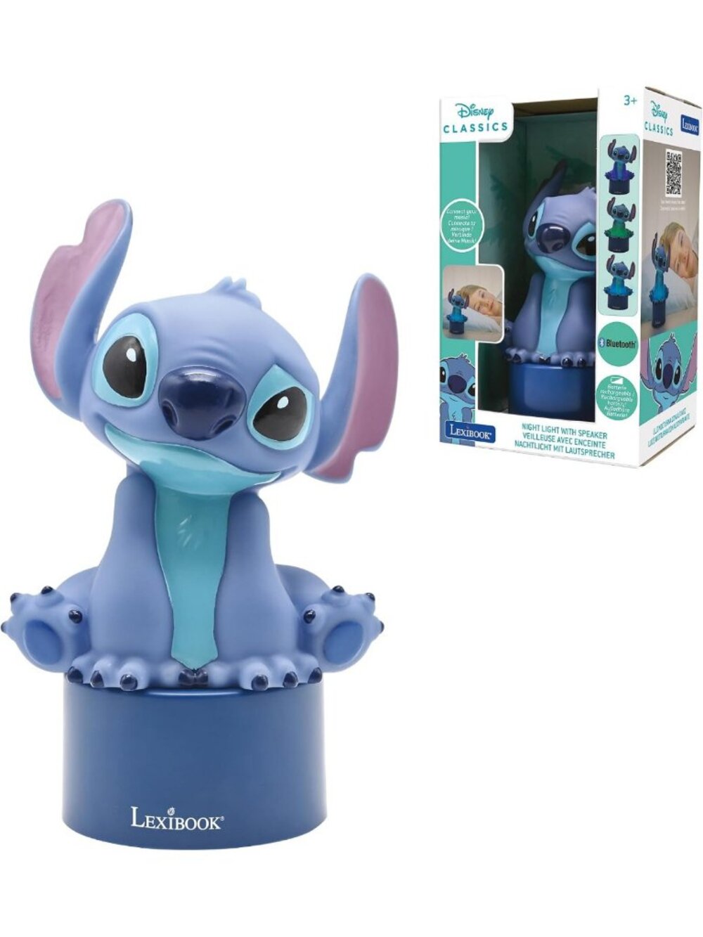 Bluetooth Nightlight Speaker with Stitch Design - Portable, Colorful & Fun!